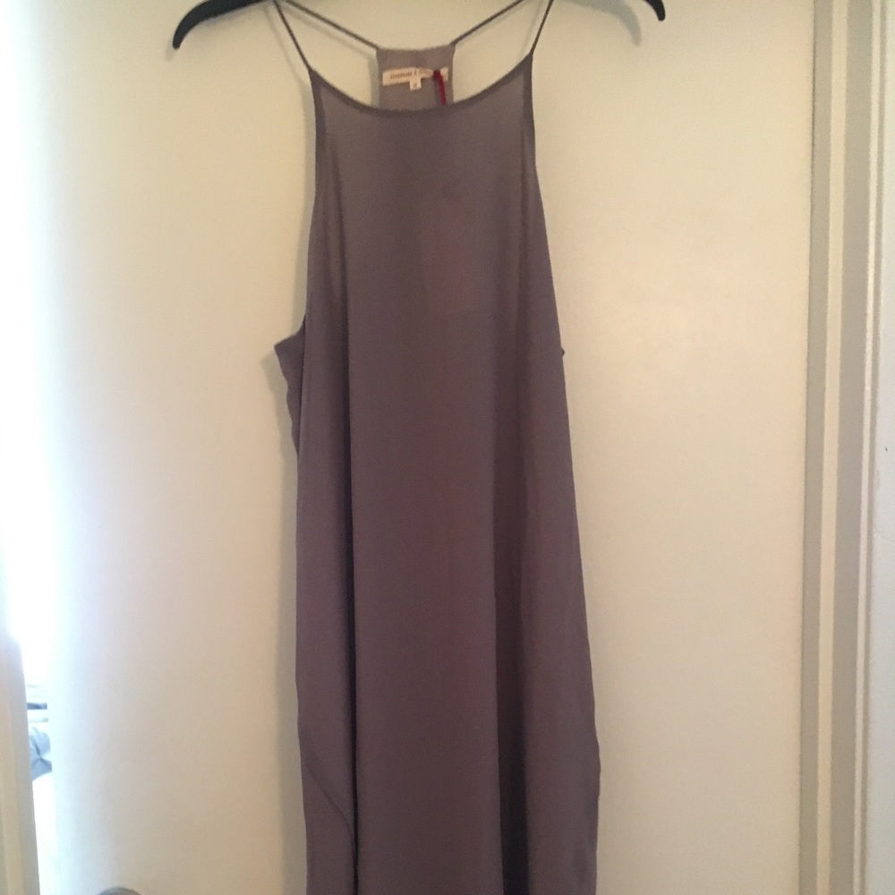 Gray chiffon shift dress